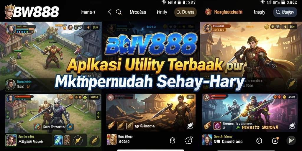 Screenshot utama BW888 menunjukkan tampilan antarmuka aplikasi Utility yang menarik dan ramah pengguna.