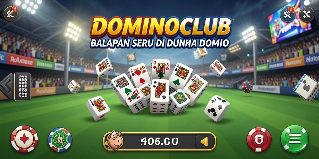 Screenshot gameplay menampilkan balapan mendebarkan di DOMINOCLUB.