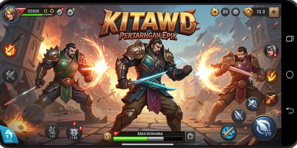 Tampilan gameplay pertarungan epik dalam KITAWD.