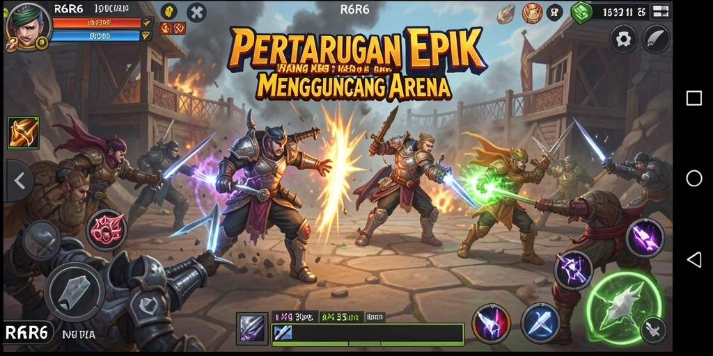 Tangkapan layar dari gameplay Fighting yang mendebarkan R6R6.