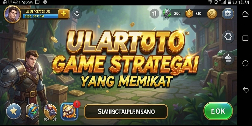 Tampilan gameplay ULARTOTO yang menampilkan pembangunan strategi dan pertempuran.