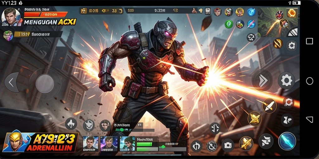 Screenshot dari gameplay YY123 yang menampilkan aksi mendebarkan.